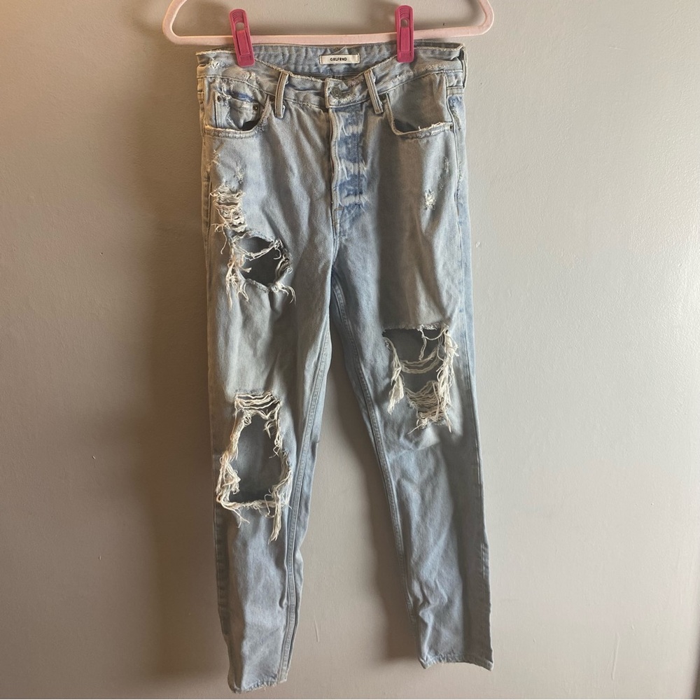 GRLFRND Distressed Light Blue Jeans 28